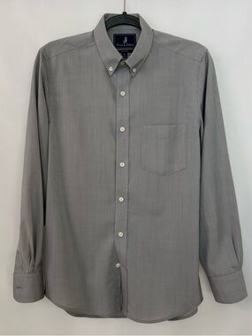 Wool & Prince Men's XS Gray 100% Merino Wool Regular Fit 130 Button-Down Shirt
